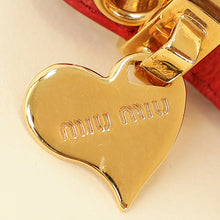Miu Miu Red Heart Charm Ostrich Wrap Bracelet
