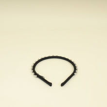 Miu Miu Black Satin Crystal Embellished Headband