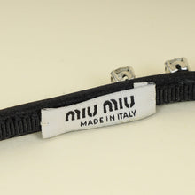 Miu Miu Black Satin Crystal Embellished Headband