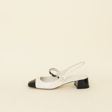 Miu Miu Bicolor Chain Pearl Slingback Pumps 39.5