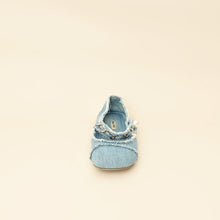 Miu Miu Blue Denim Chain Strap Mary Jane Ballerina 38.5