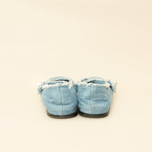 Miu Miu Blue Denim Chain Strap Mary Jane Ballerina 38.5