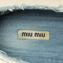 Miu Miu Blue Denim Chain Strap Mary Jane Ballerina 38.5
