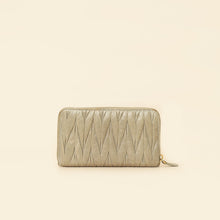 Miu Miu Gray Matelassé Nappa Zip Around Wallet