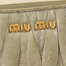 Miu Miu Gray Matelassé Nappa Zip Around Wallet