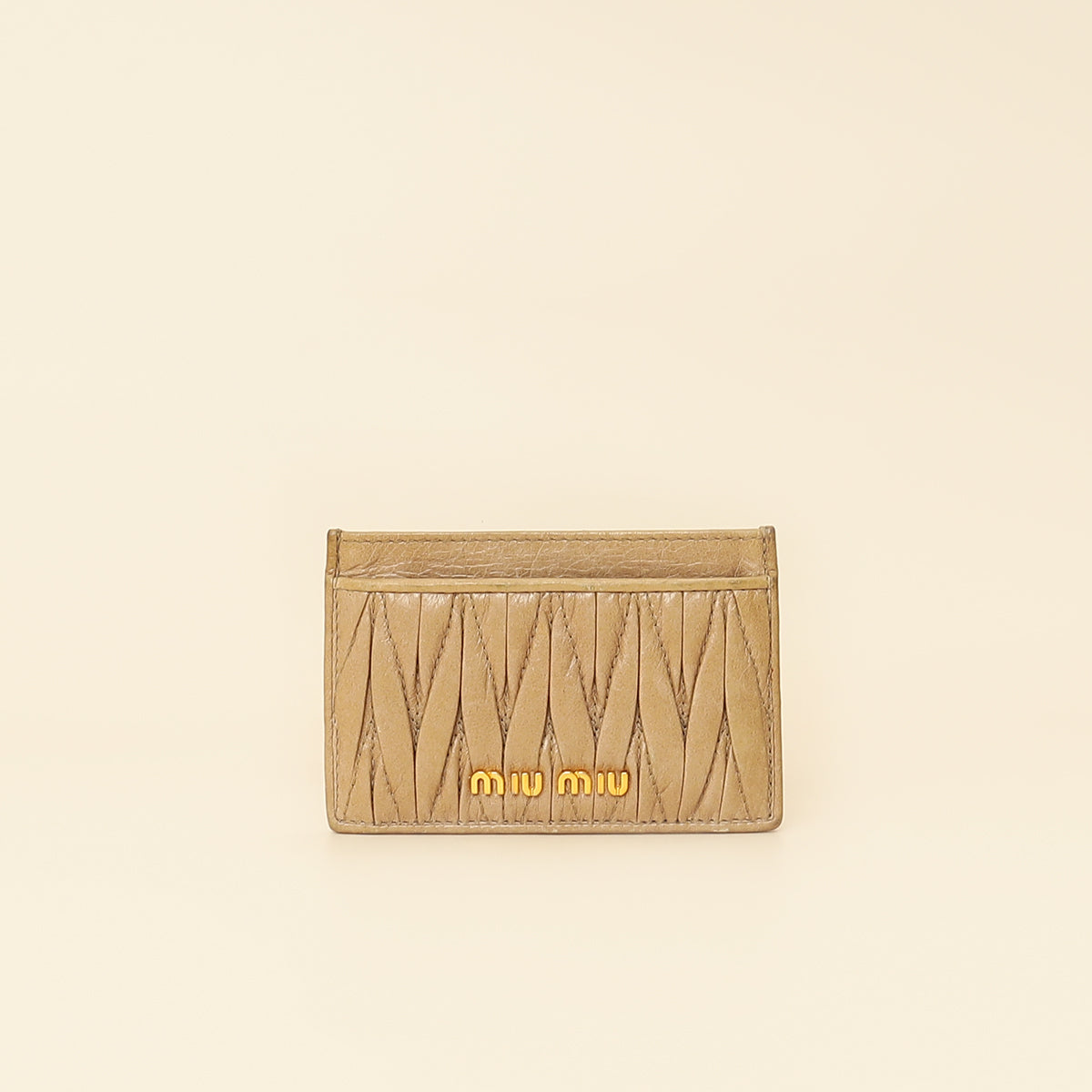 Miu Miu Cammeo Beige Matelassé Card Holder