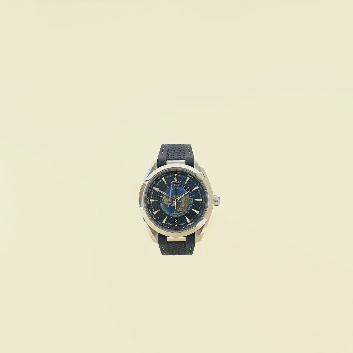 Omega Stainless Steel Worldtimer Seamaster Aqua Terra 150M Self Winding 43mm Watch