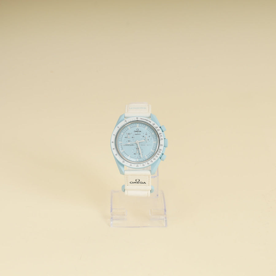 Omega Bicolor X Swatch Speedmaster Moonswatch Mission to Uranus 41mm Quartz Watch
