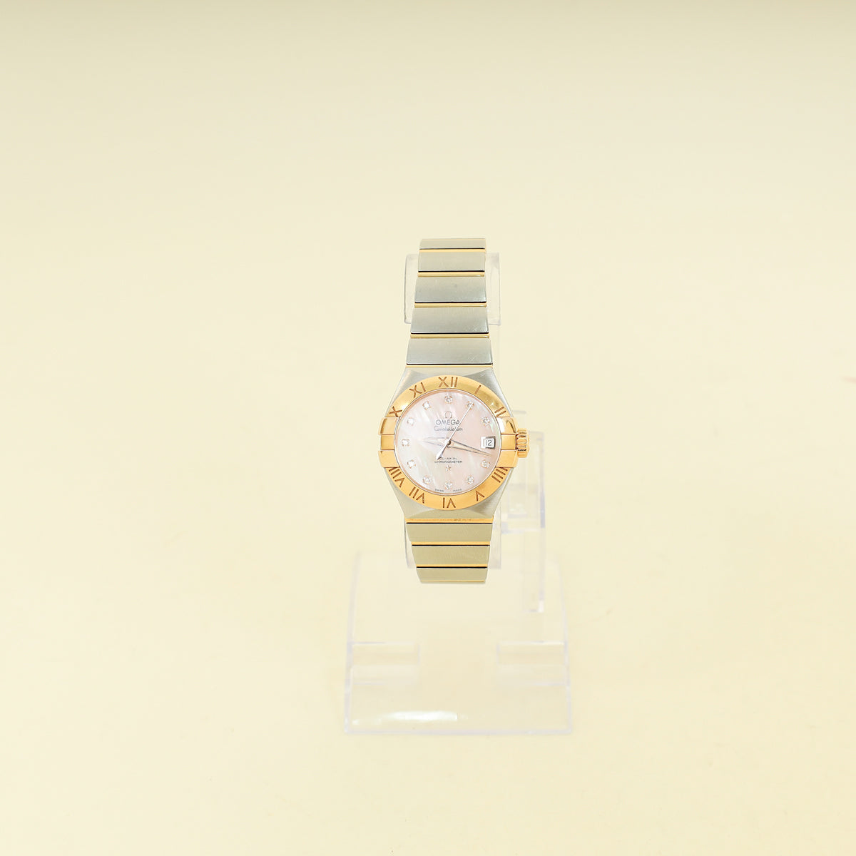 Omega 18K Rose Gold ST,ST Constellation Two Tone Diamond 27mm Automatic Movement Watch