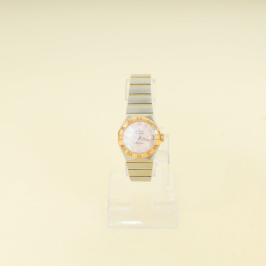 Omega 18K Rose Gold ST,ST Constellation Two Tone Diamond 27mm Automatic Movement Watch