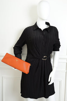 Prada Orange East-West Frame Clutch