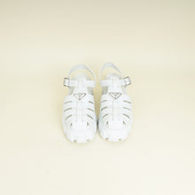 Prada White Logo Foam Rubber Sandal 37