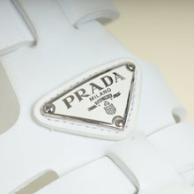 Prada White Logo Foam Rubber Sandal 37