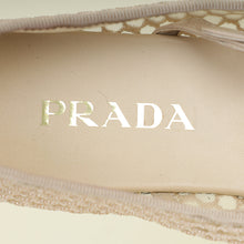 Prada Beige Logo Mesh Fabric Ballerinas 38