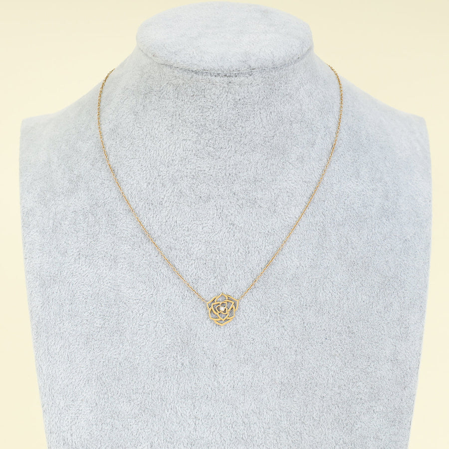 Piaget 18K Rose Gold Rose Diamond Pendant Necklace