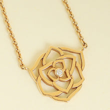 Piaget 18K Rose Gold Rose Diamond Pendant Necklace