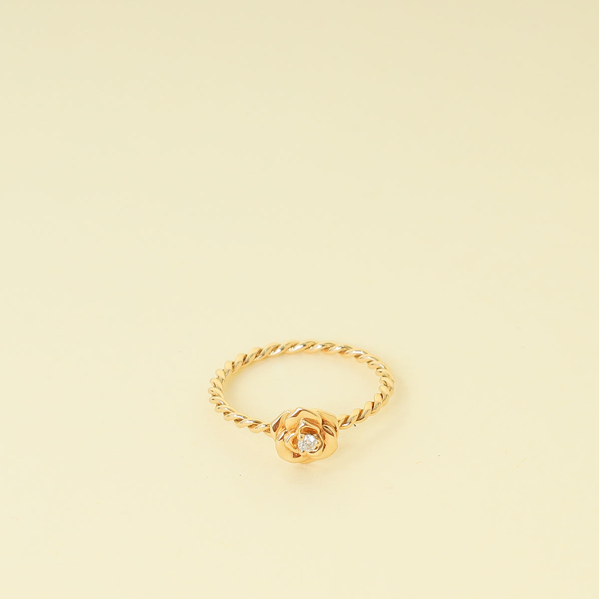 Piaget 18K Rose Gold Rose Diamond Ring 52