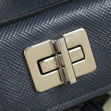 Prada Navy Cuir Turnlock Twin Tote Bag