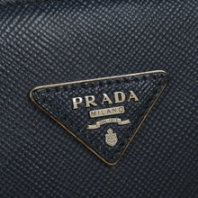 Prada Navy Cuir Turnlock Twin Tote Bag