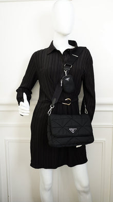 Prada Black Padded Re-Nylon Shoulder Bag