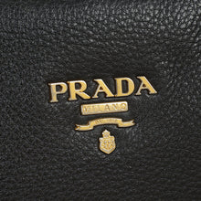 Prada Black Vitello Daino Zipped Tote Bag