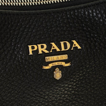 Prada Black Vitello Daino Hobo Bag