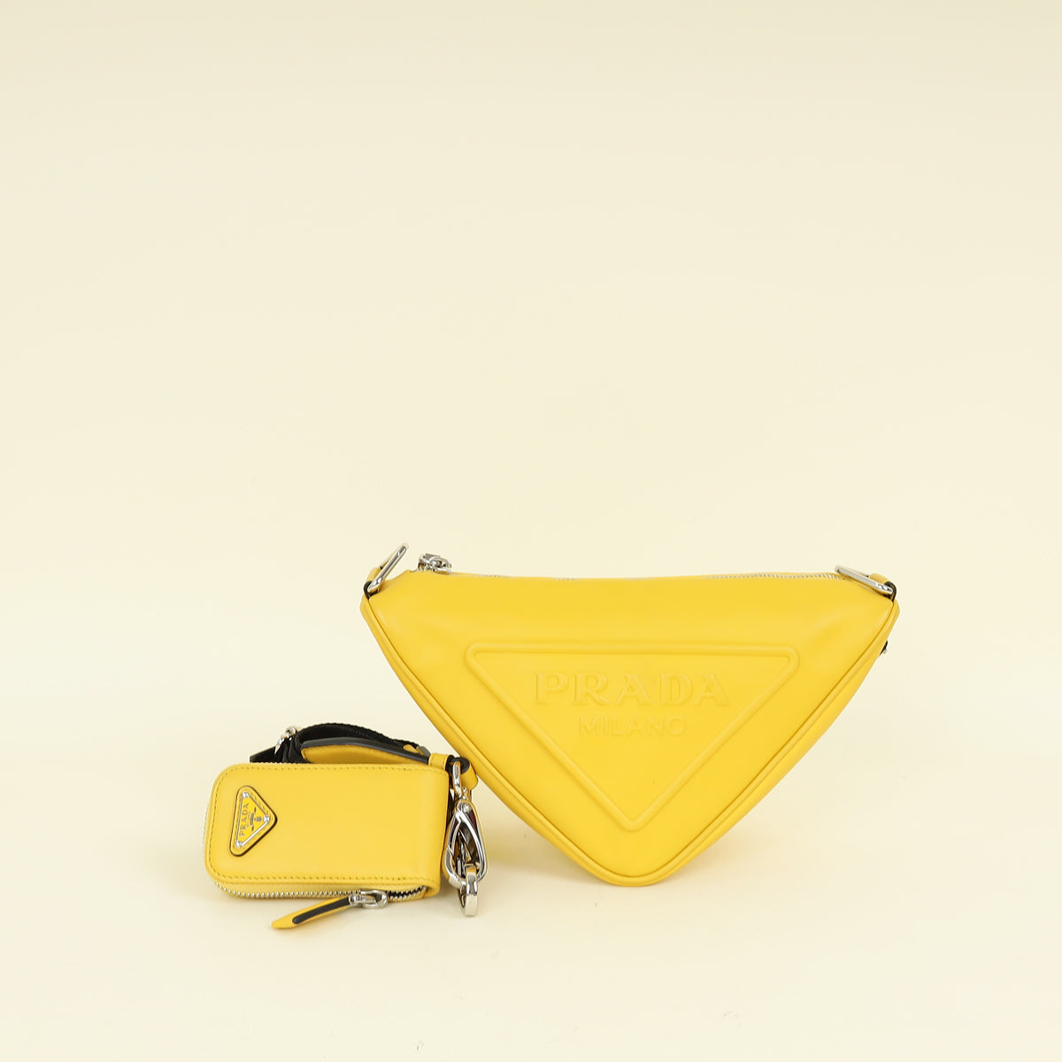 Prada Yellow Grace Lux Triangle Crossbody Bag