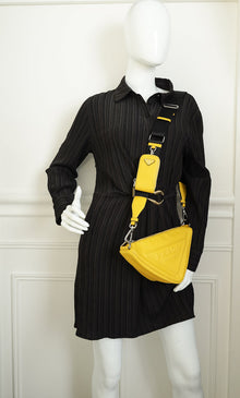 Prada Yellow Grace Lux Triangle Crossbody Bag