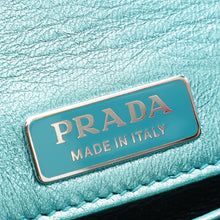 Prada Aqua Blue Metallic Snakeskin Cahier Shoulder Bag