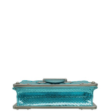 Prada Aqua Blue Metallic Snakeskin Cahier Shoulder Bag