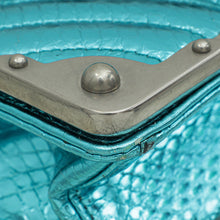 Prada Aqua Blue Metallic Snakeskin Cahier Shoulder Bag