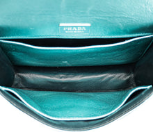 Prada Aqua Blue Metallic Snakeskin Cahier Shoulder Bag