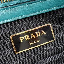 Prada Teal Vernice Convertible Tote Bag
