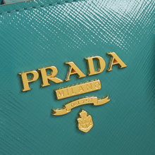 Prada Teal Vernice Convertible Tote Bag