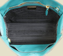 Prada Teal Vernice Convertible Tote Bag