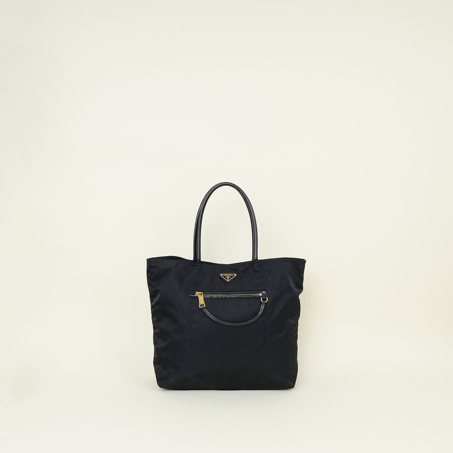 Prada Black Tessuto Nylon Tote Bag