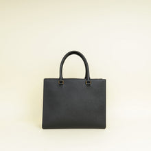 Prada Black Lux Logo Embossed Medium Shoulder Tote Handbag