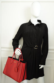 Prada Red Bibliotheque Tote Bag