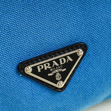 Prada Blue VZ Initials Canapa Convertible Bag