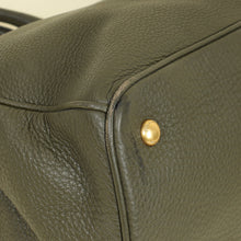 Prada Olive Green Vitello Daino Open Tote Bag