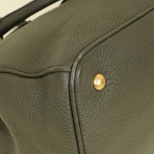 Prada Olive Green Vitello Daino Open Tote Bag