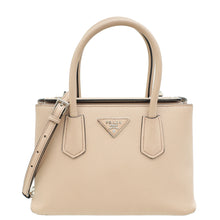 Prada Nude Cuir Twin Lock Small Bag