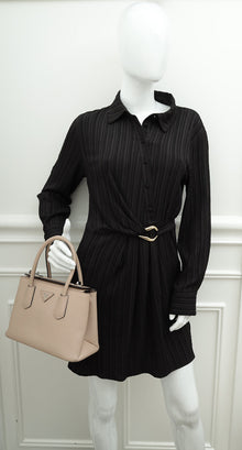 Prada Nude Cuir Twin Lock Small Bag