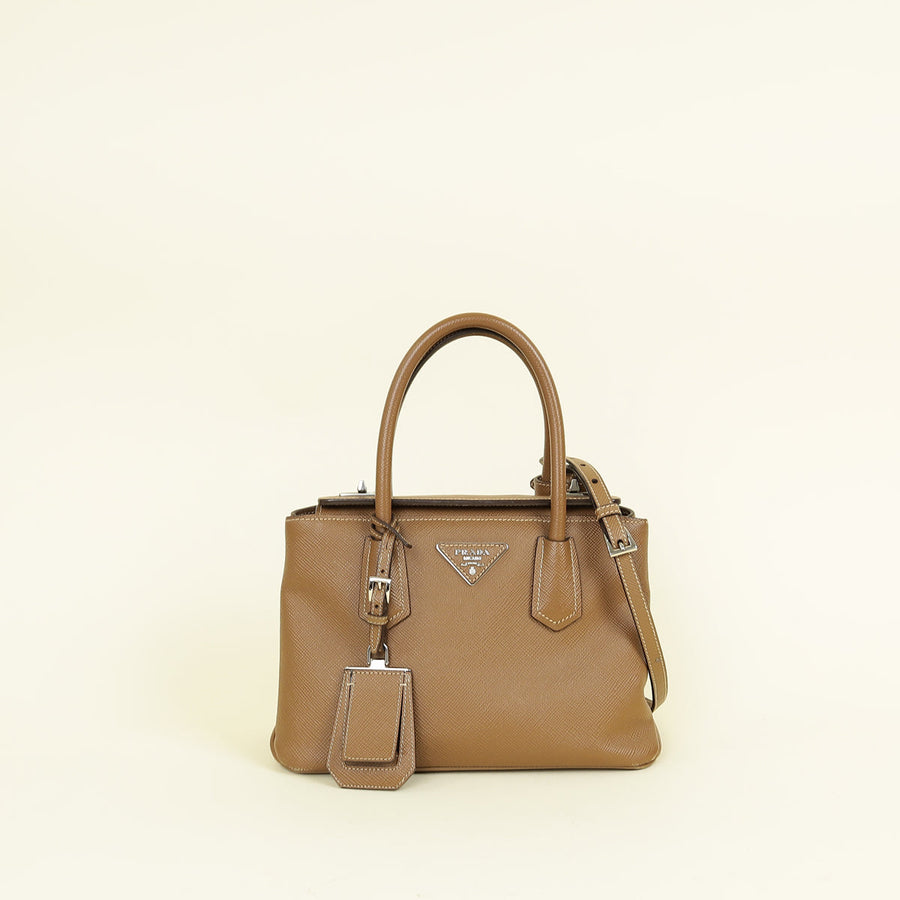 Prada Caramel Twin Tote Bag
