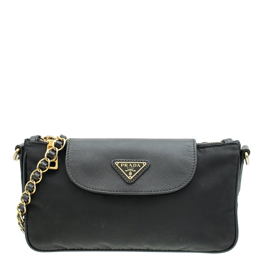 Prada Black Tessuto Nylon Crossbody Bag
