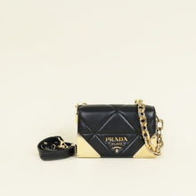 Prada Black Triangle Nappa Stitched Chain Flap Bag