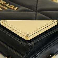 Prada Black Triangle Nappa Stitched Chain Flap Bag