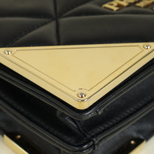 Prada Black Triangle Nappa Stitched Chain Flap Bag