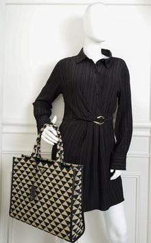 Prada Bicolor Symbole Embroidered Tote Large Bag