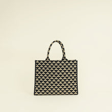 Prada Bicolor Symbole Embroidered Tote Large Bag